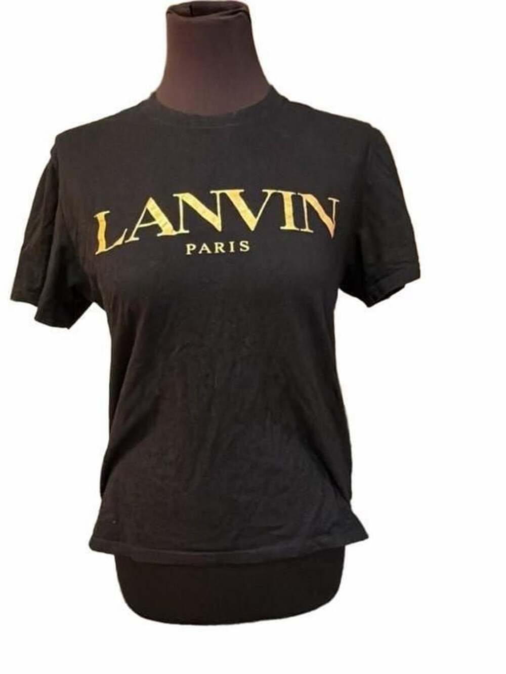 Lanvin Paris Logo T-Shirt Size M Black Cotton - Picture 1 of 7